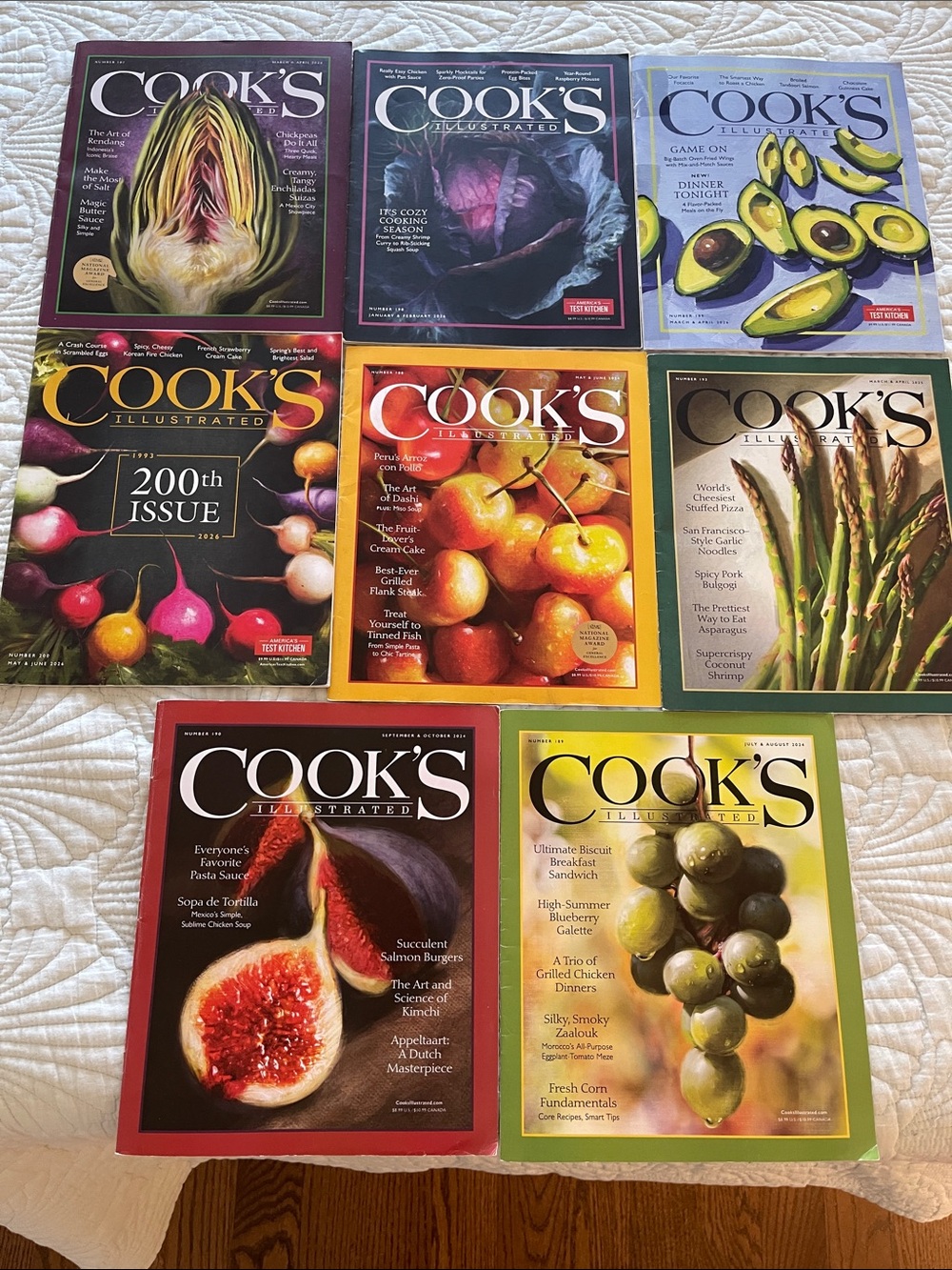 Lot of 8 Cook’s Illustrated magazines